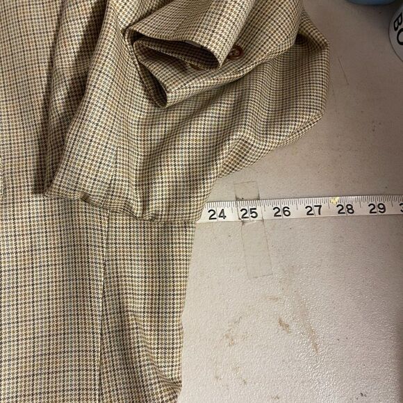 Alan Flusser Blazer Sport Coat Tan Plaid Pink Lining - Picture 9 of 11
